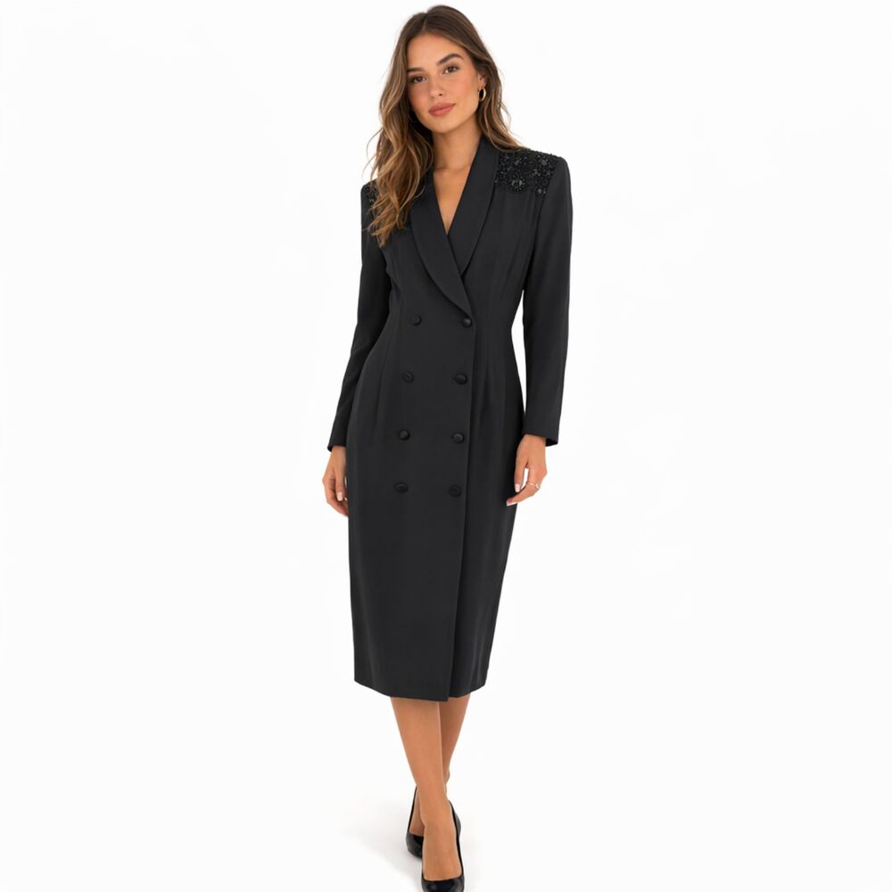 Vintage R&M Richards by‎ Karen Kwong Black Blazer Dress – Petite 8P- NWT